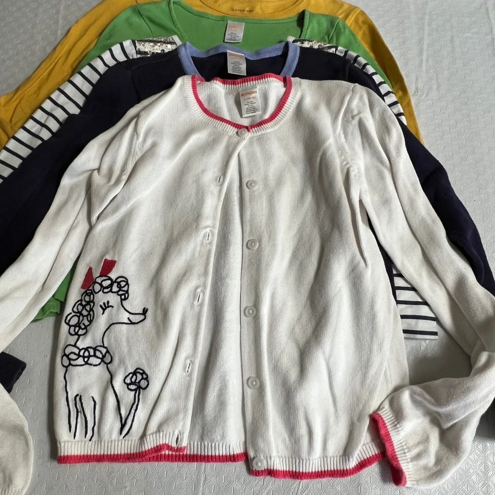 Gymboree Lands End Girls Top Sweater Lot 8pc Size 10 12 L Poodle Owl Graphic Tee